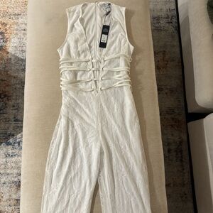Fashion Nova White Lace Jumpsuit